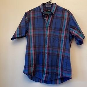 Dope blue lilac and green plaid shirt sleeve grandpa shirt